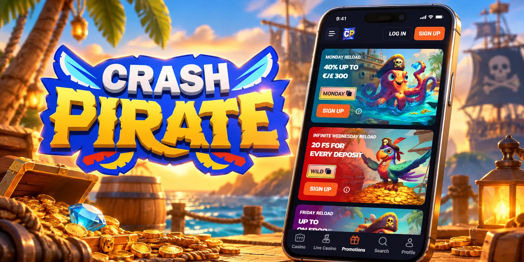 CrashPirate Casino App-schermafbeelding